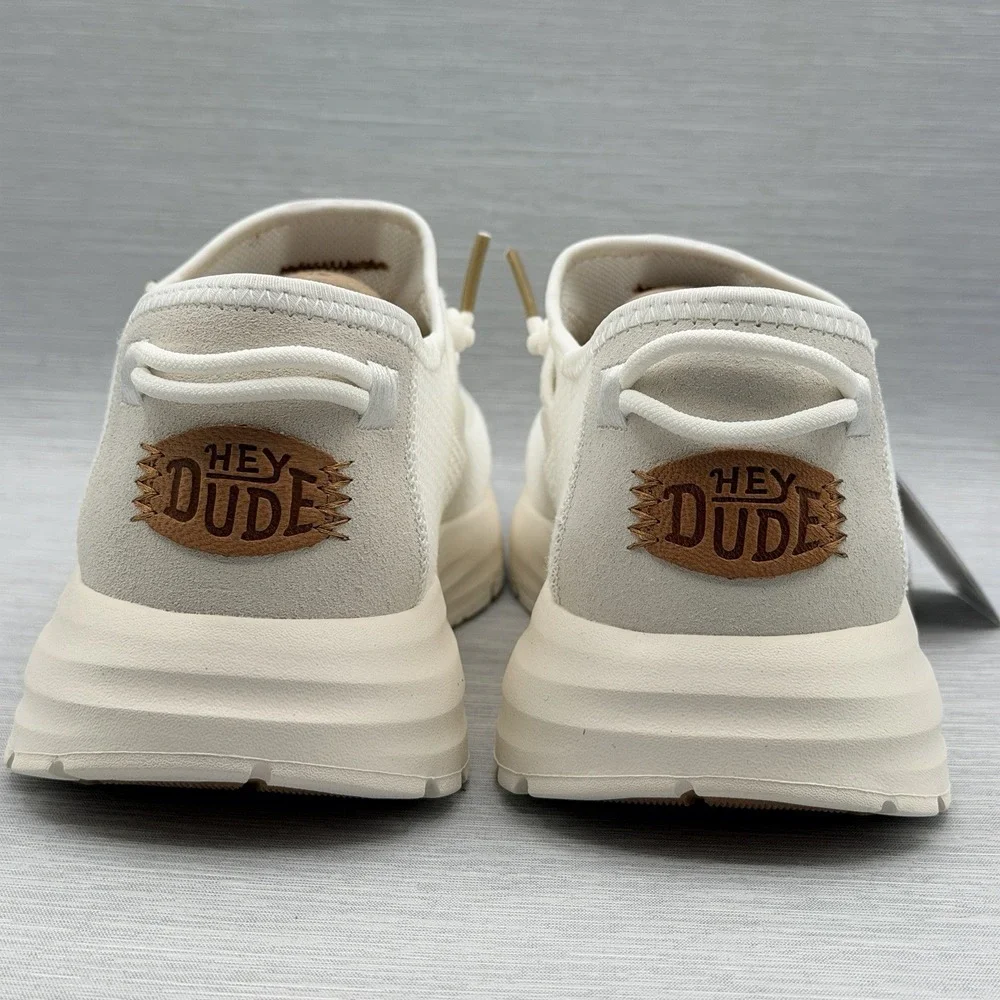 Hey Dude Sirocco Men's 7 Shoes White Gum Loafers Neutrals Vacation Sport Casual